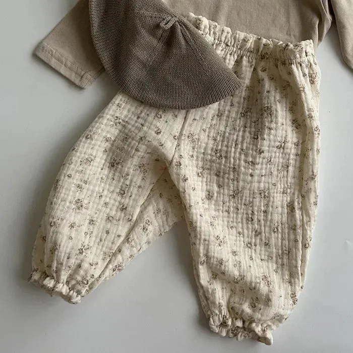 Infant Baby Boys Girls Muslin Pants Casual Lantern Pants Full Pants