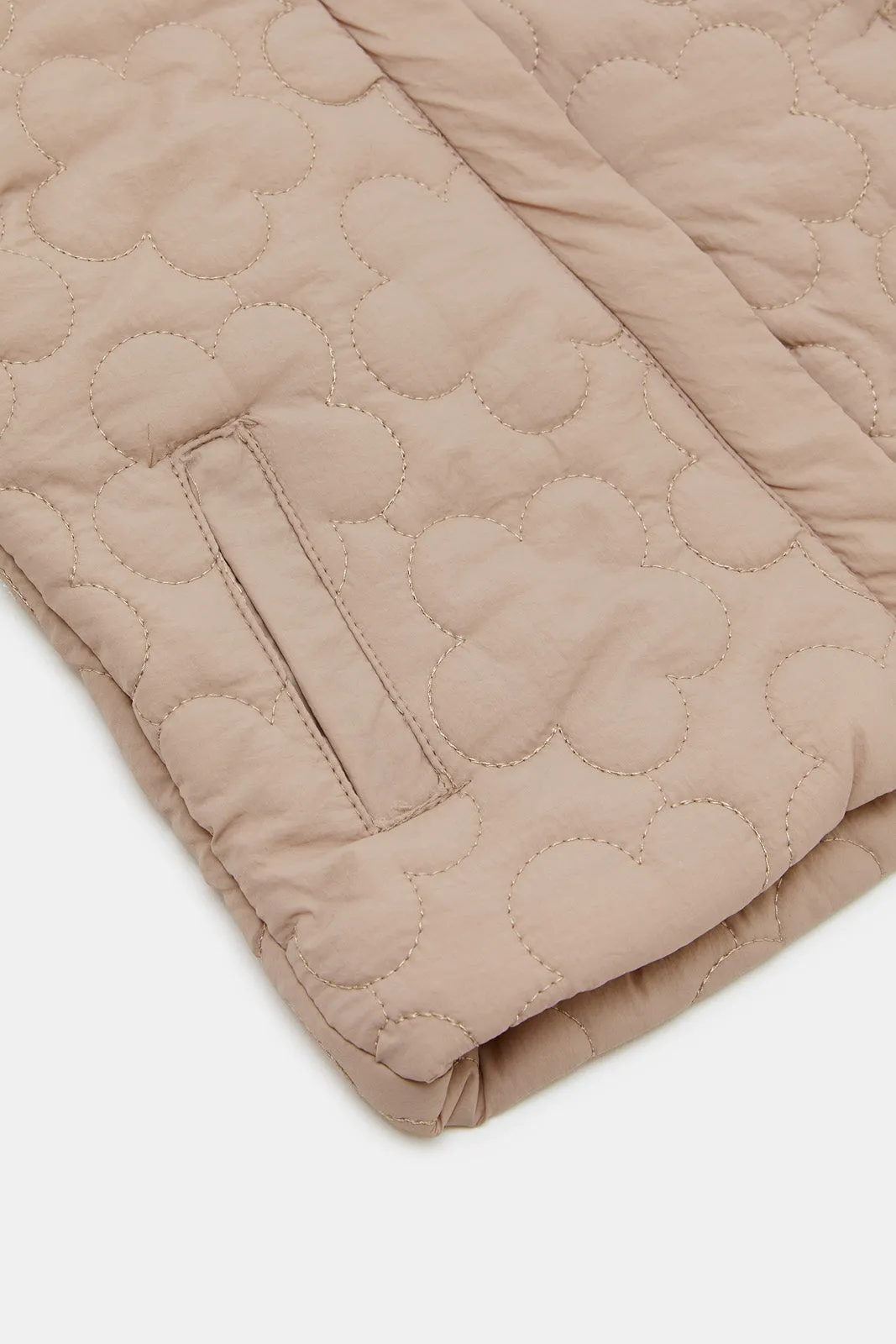 Infant Girls Beige Quilted Jacket