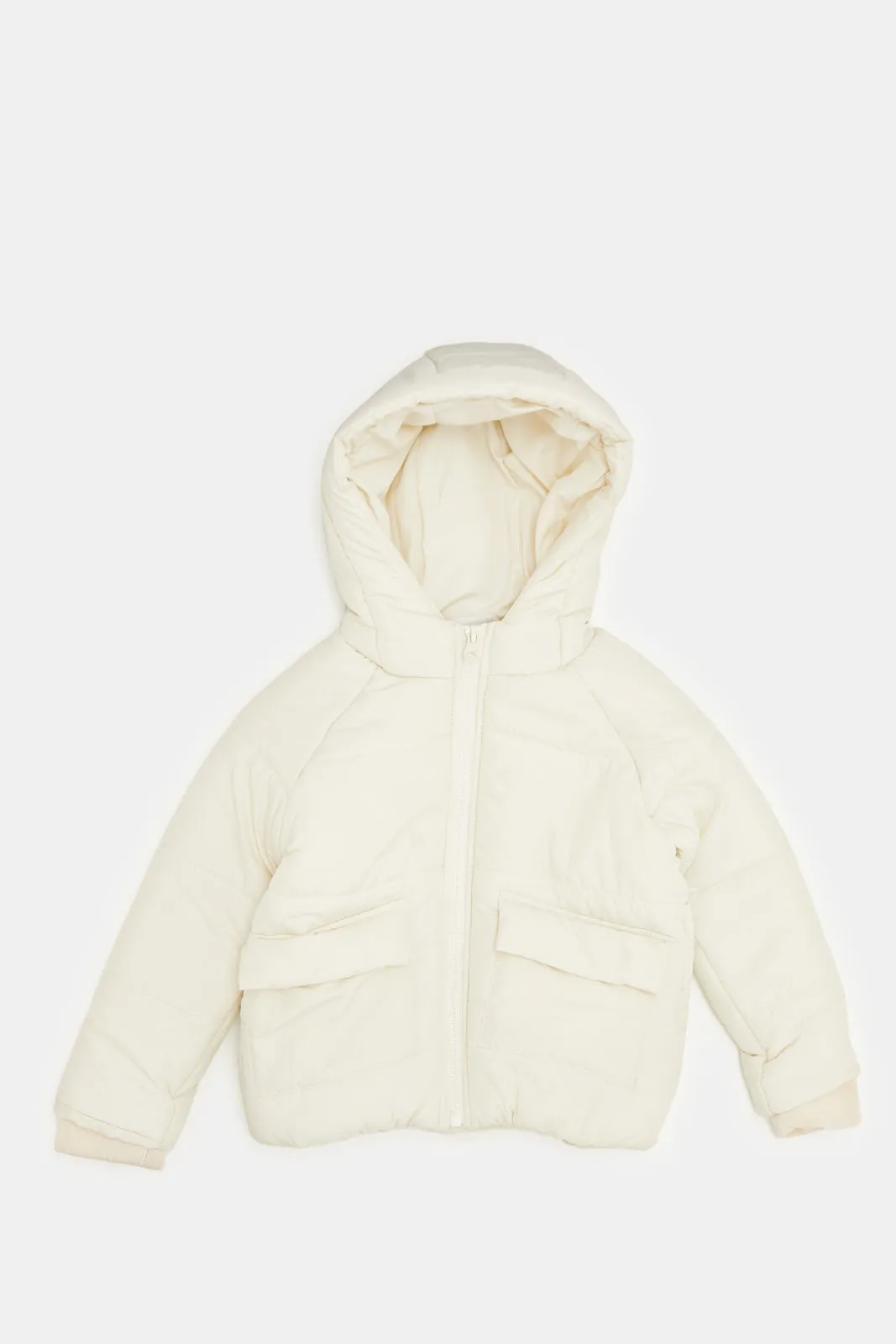 Infant Girls Cream Heavy Padded Jacket