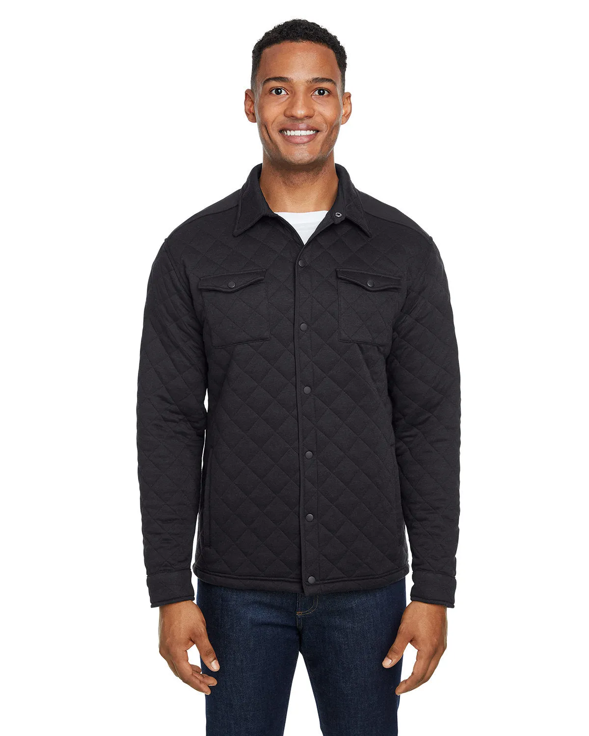 J America JA8889 Adult Quilted Jersey Shirt Jacket