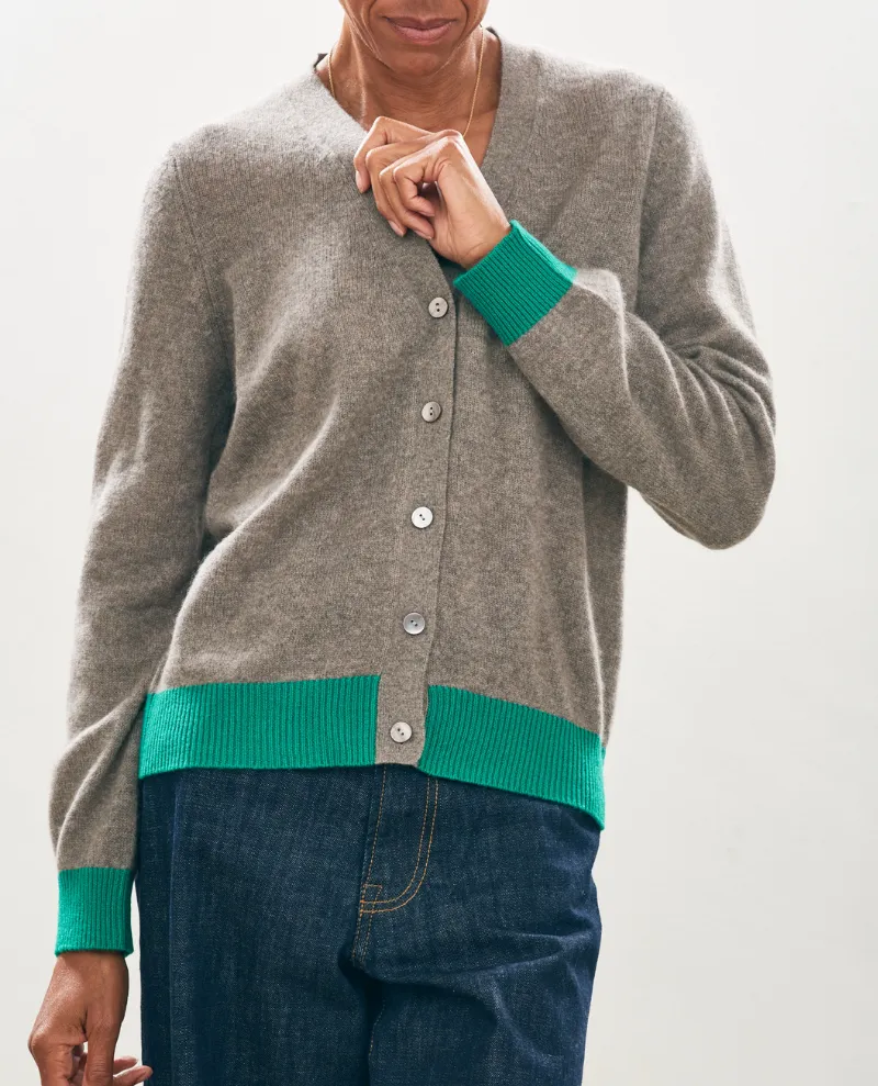 Jumper1234 Contrast Vapor Emerald Cardigan