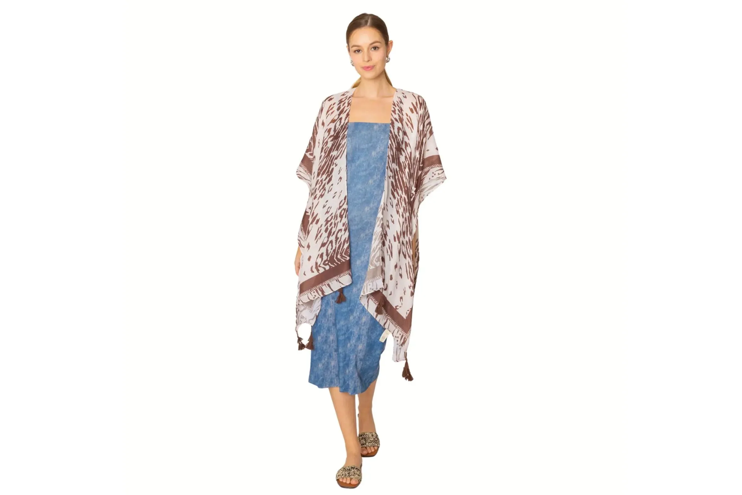 Kimono Animal Print Brown for Women