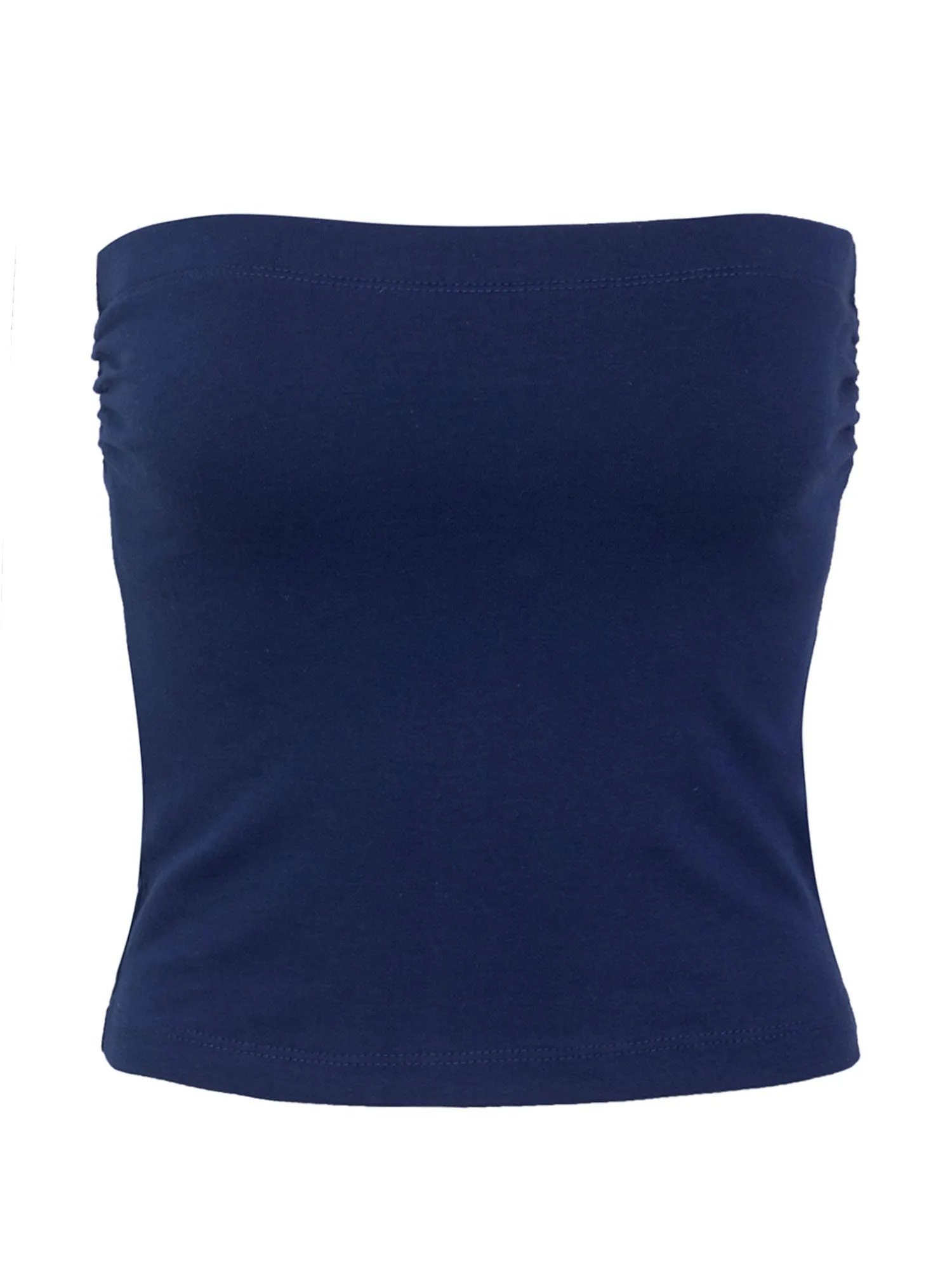 KOGMO Womens Solid Basic Fitted Cotton Tube Crop Top