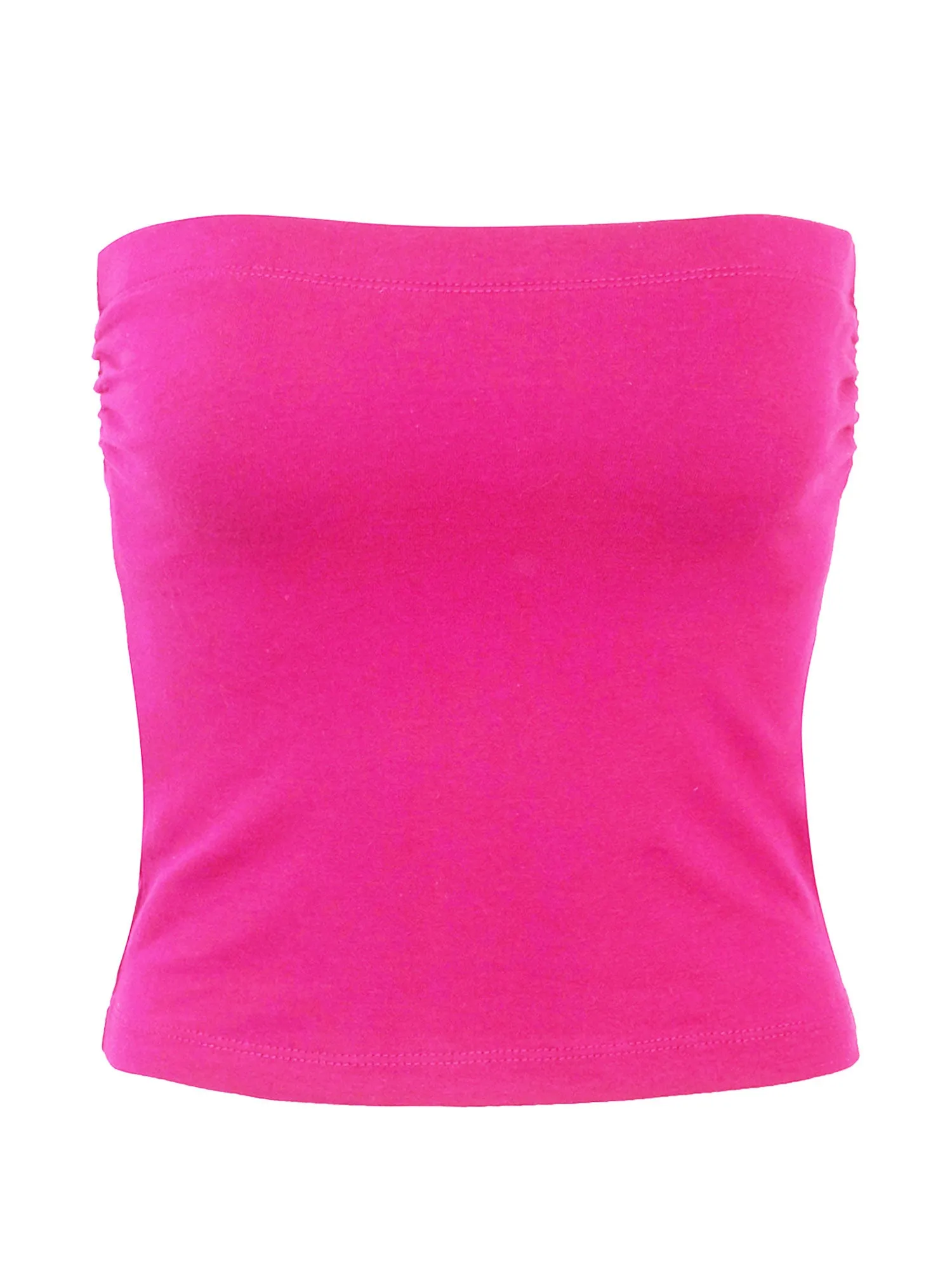 KOGMO Womens Solid Basic Fitted Cotton Tube Crop Top