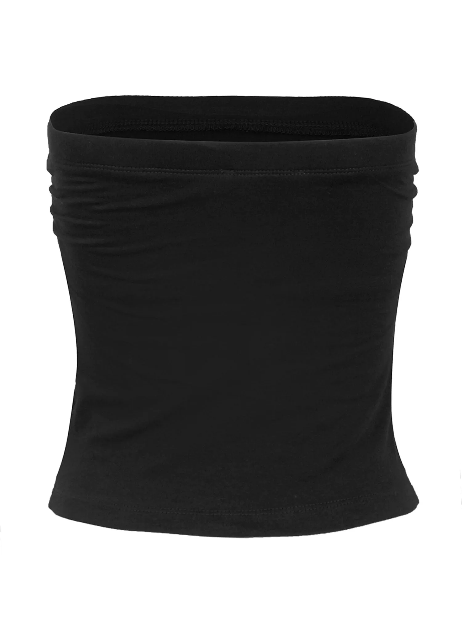 KOGMO Womens Solid Basic Fitted Cotton Tube Crop Top