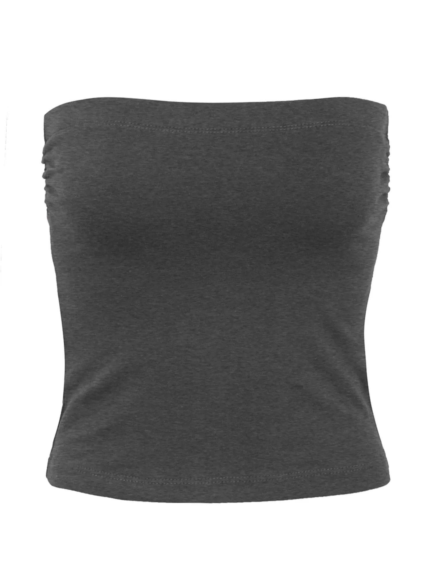 KOGMO Womens Solid Basic Fitted Cotton Tube Crop Top