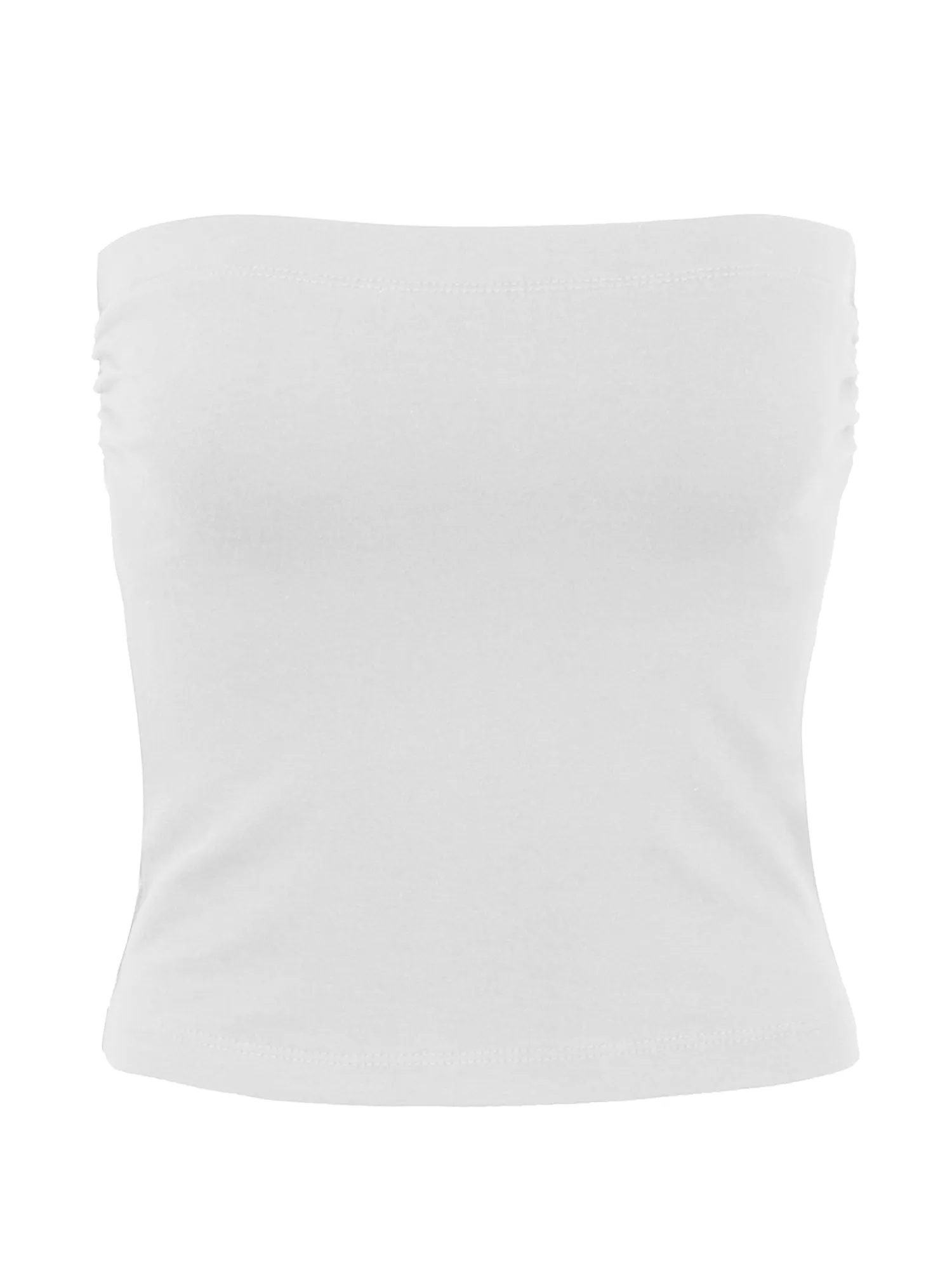 KOGMO Womens Solid Basic Fitted Cotton Tube Crop Top