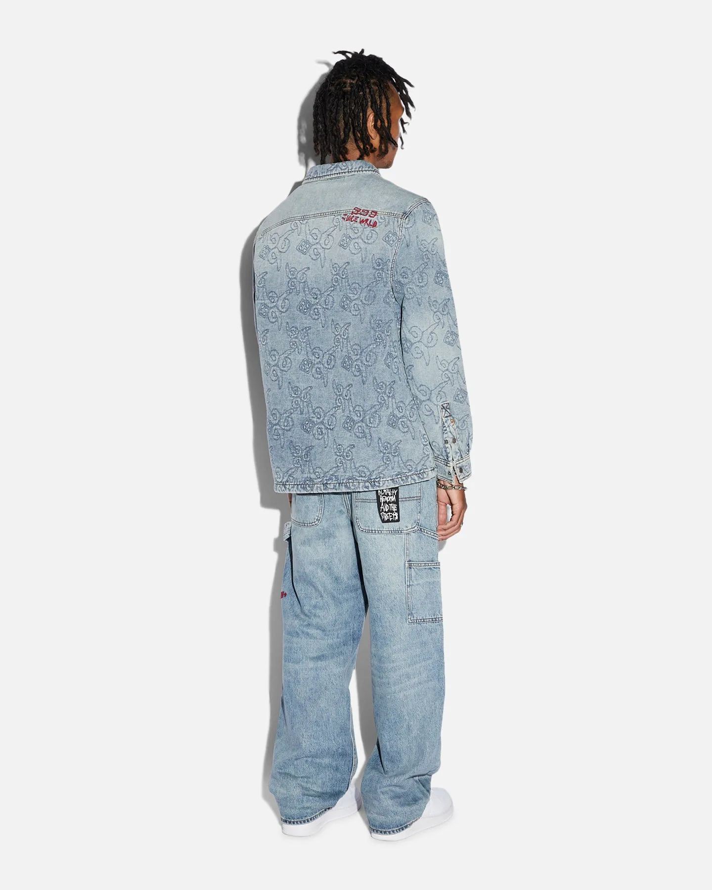 Ksubi X Juice Wrld K9 Stone Quilted Long Sleeve Shirt Denim