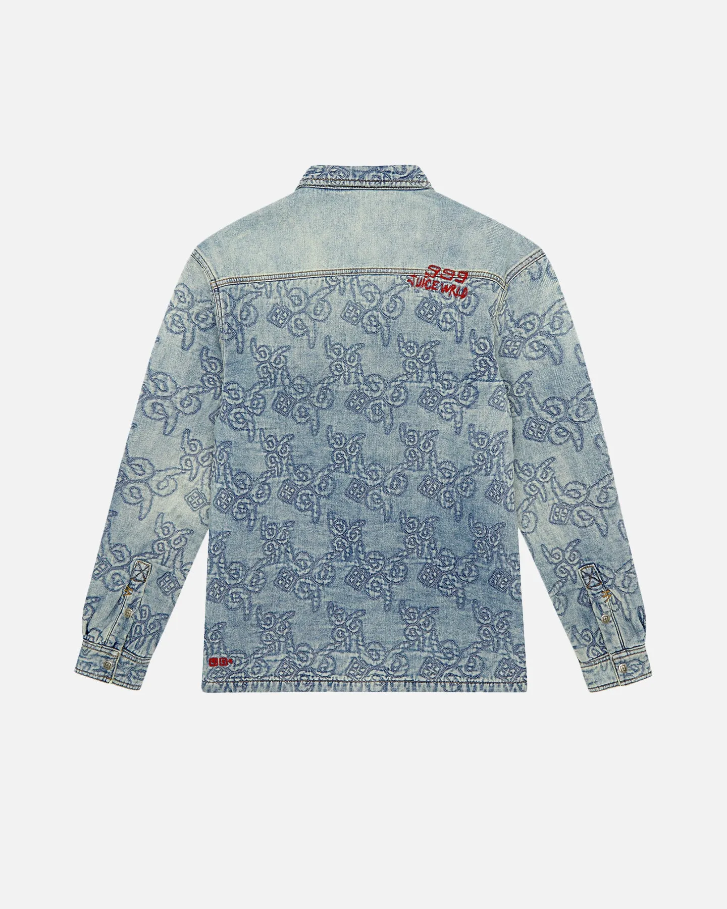 Ksubi X Juice Wrld K9 Stone Quilted Long Sleeve Shirt Denim