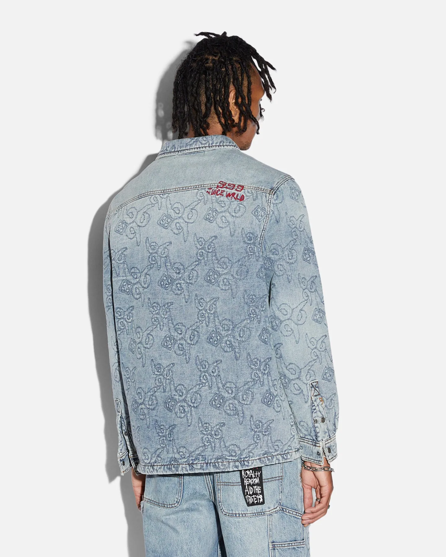 Ksubi X Juice Wrld K9 Stone Quilted Long Sleeve Shirt Denim