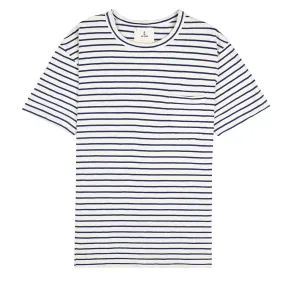 La Paz Pocket T-Shirt Off White / Blue Stripes