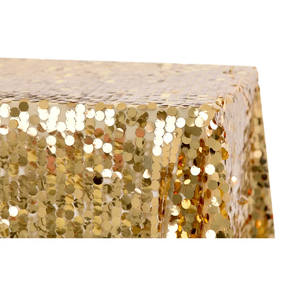 Large Payette Sequin Tablecloth 90"x132" Rectangular - Gold