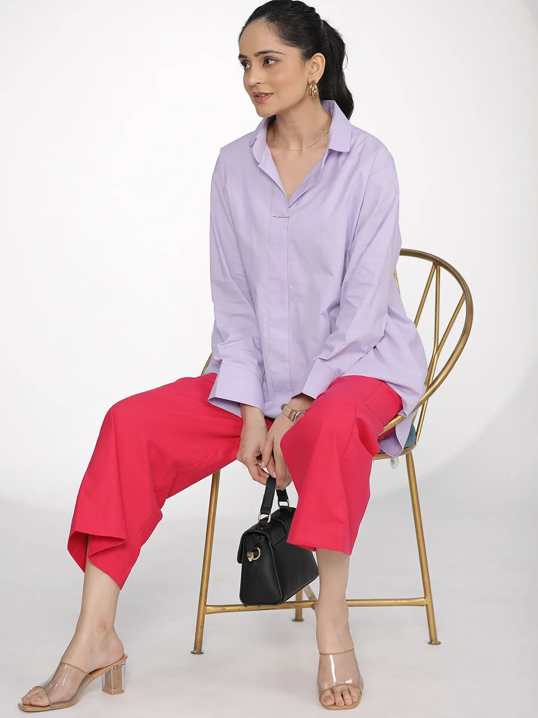 Lavender Poplin OversizedShirt