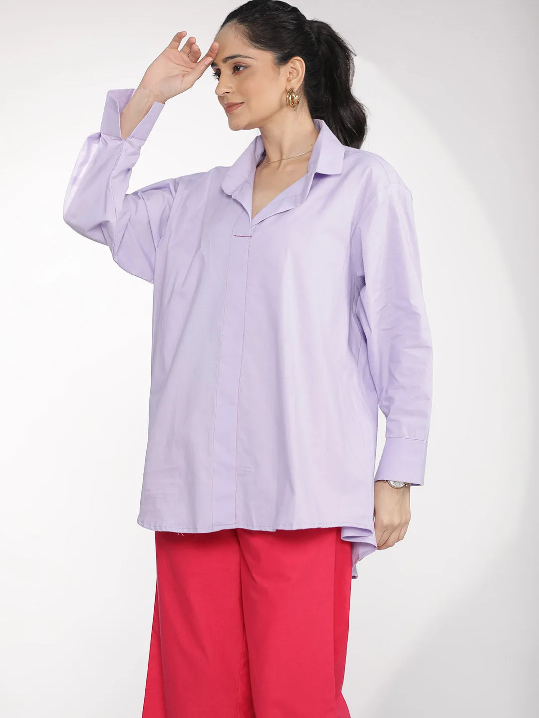 Lavender Poplin OversizedShirt