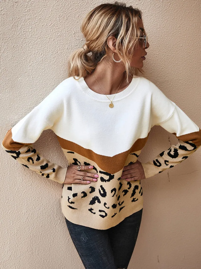 Leopard O-Neck Sweater