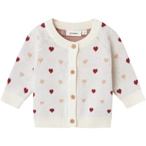 Lil'Atelier Turtledove Saran Knit Cardigan Heart