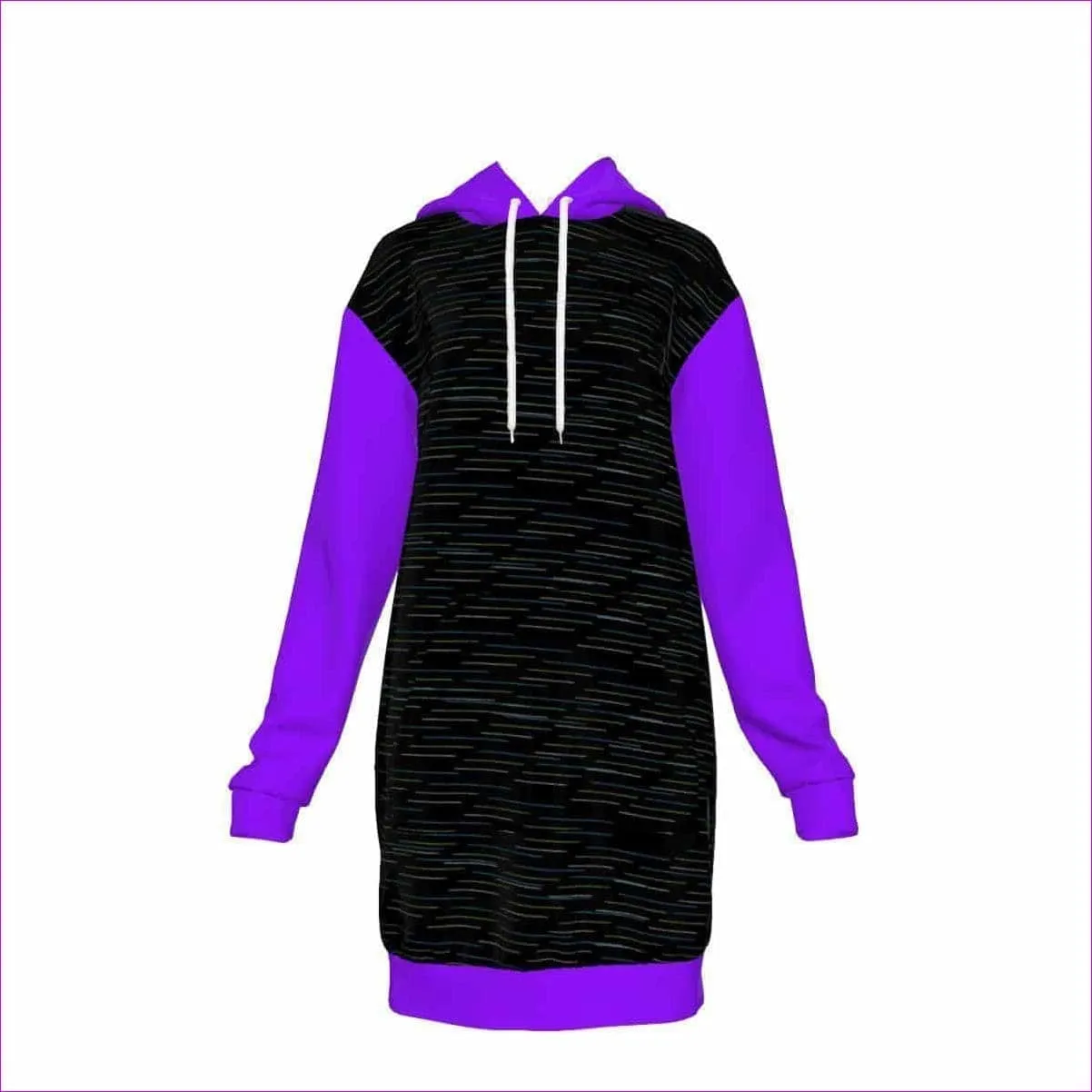 Linear Long Fleece Hoodie Dress