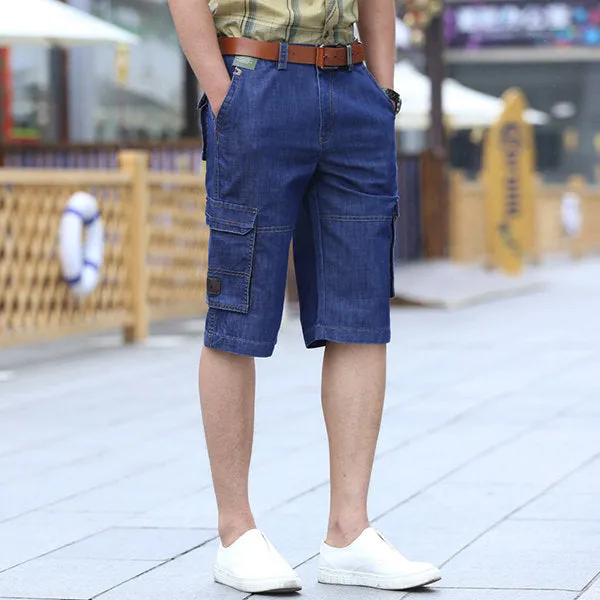 Loose Shorts Denim Jeans Casual Multi Pocket Cargo