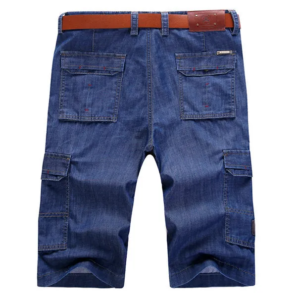 Loose Shorts Denim Jeans Casual Multi Pocket Cargo