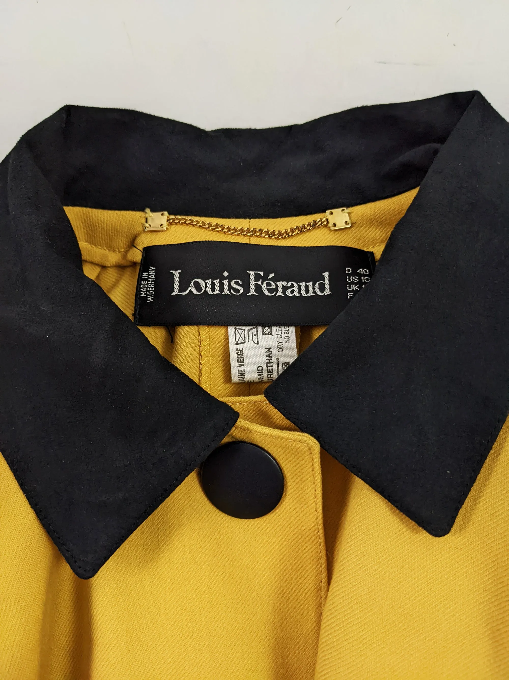 Louis Feraud Vintage Womens Yellow & Black Cape, 1980s