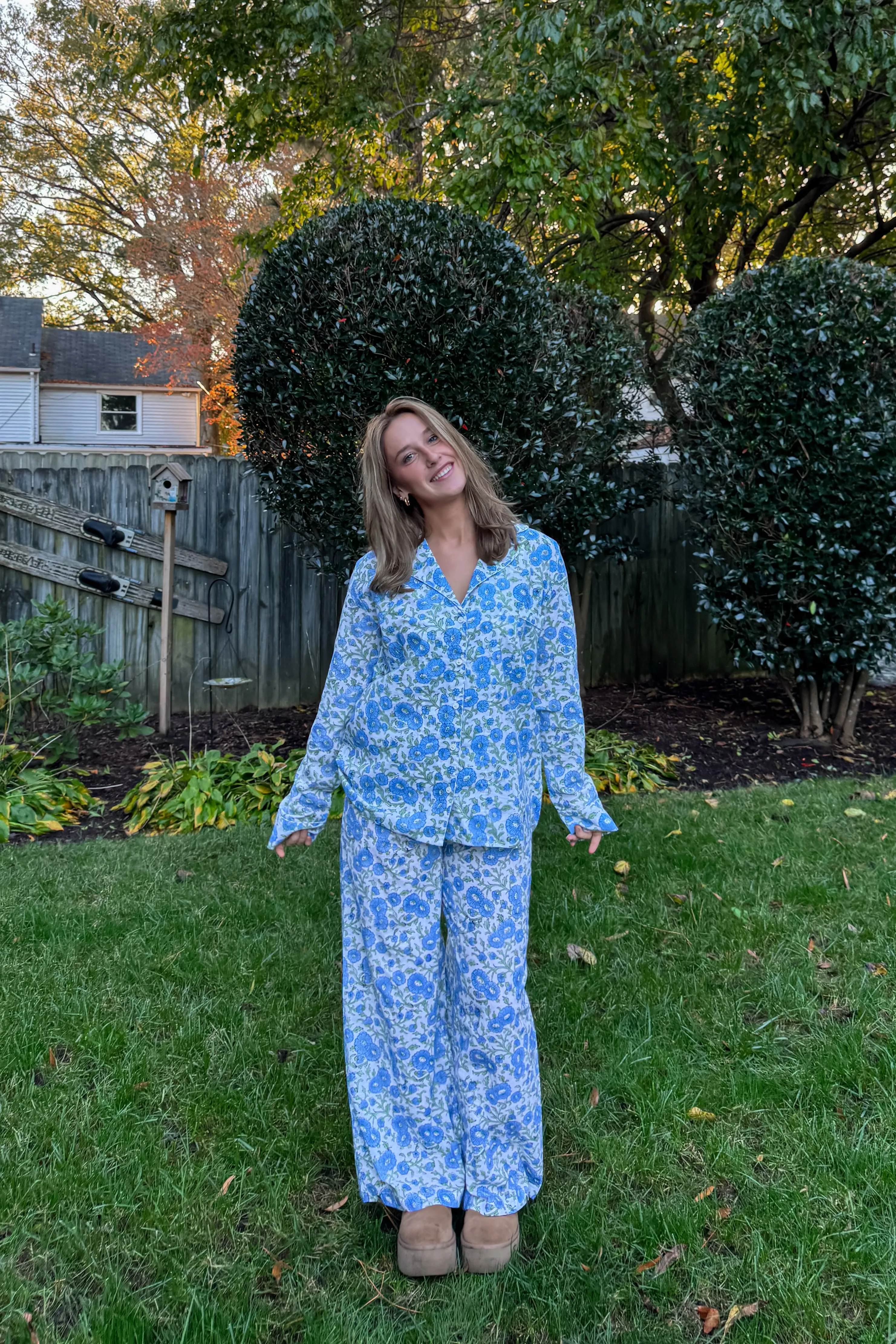 Luna Pajama Set in Blue