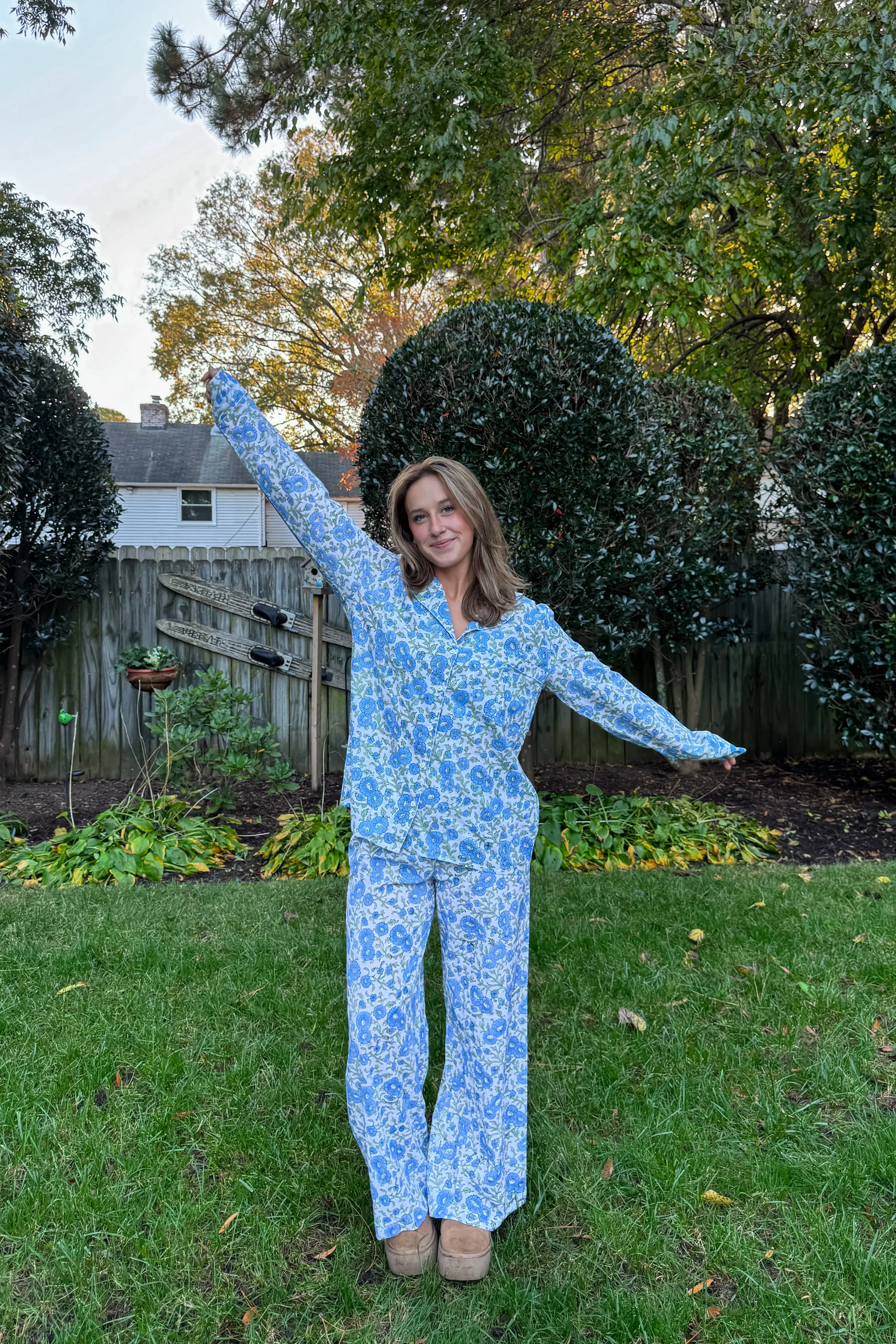 Luna Pajama Set in Blue