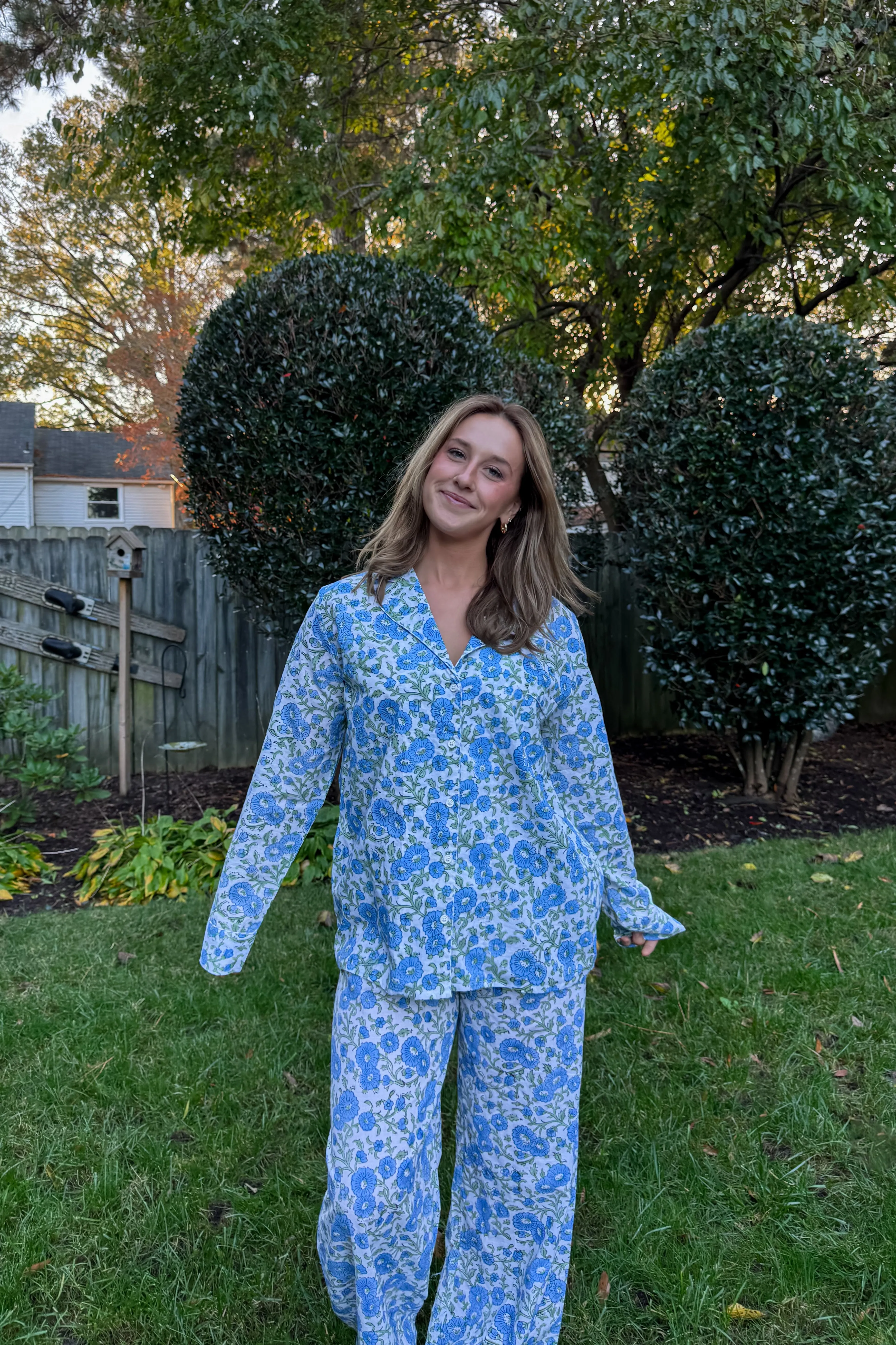 Luna Pajama Set in Blue