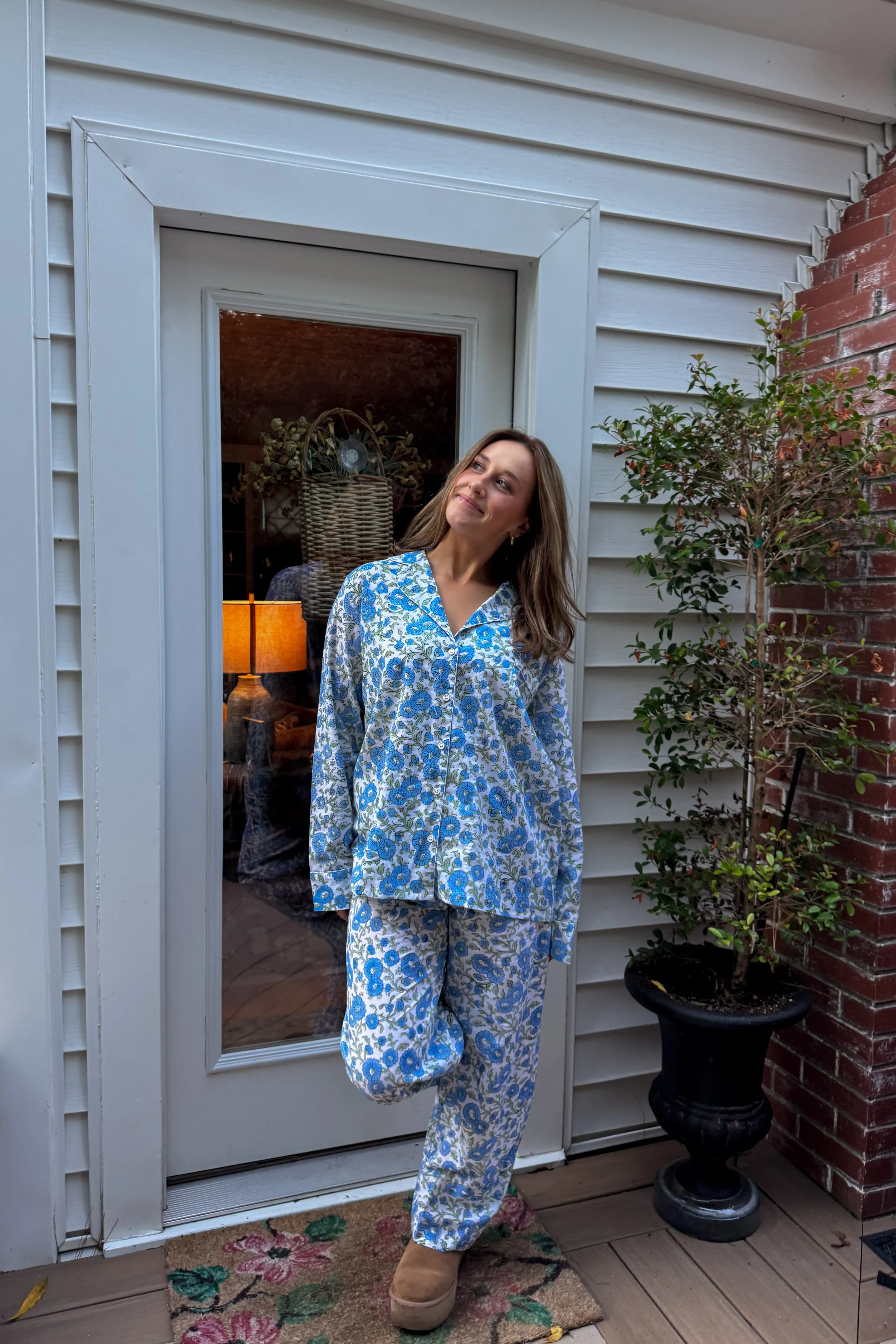 Luna Pajama Set in Blue