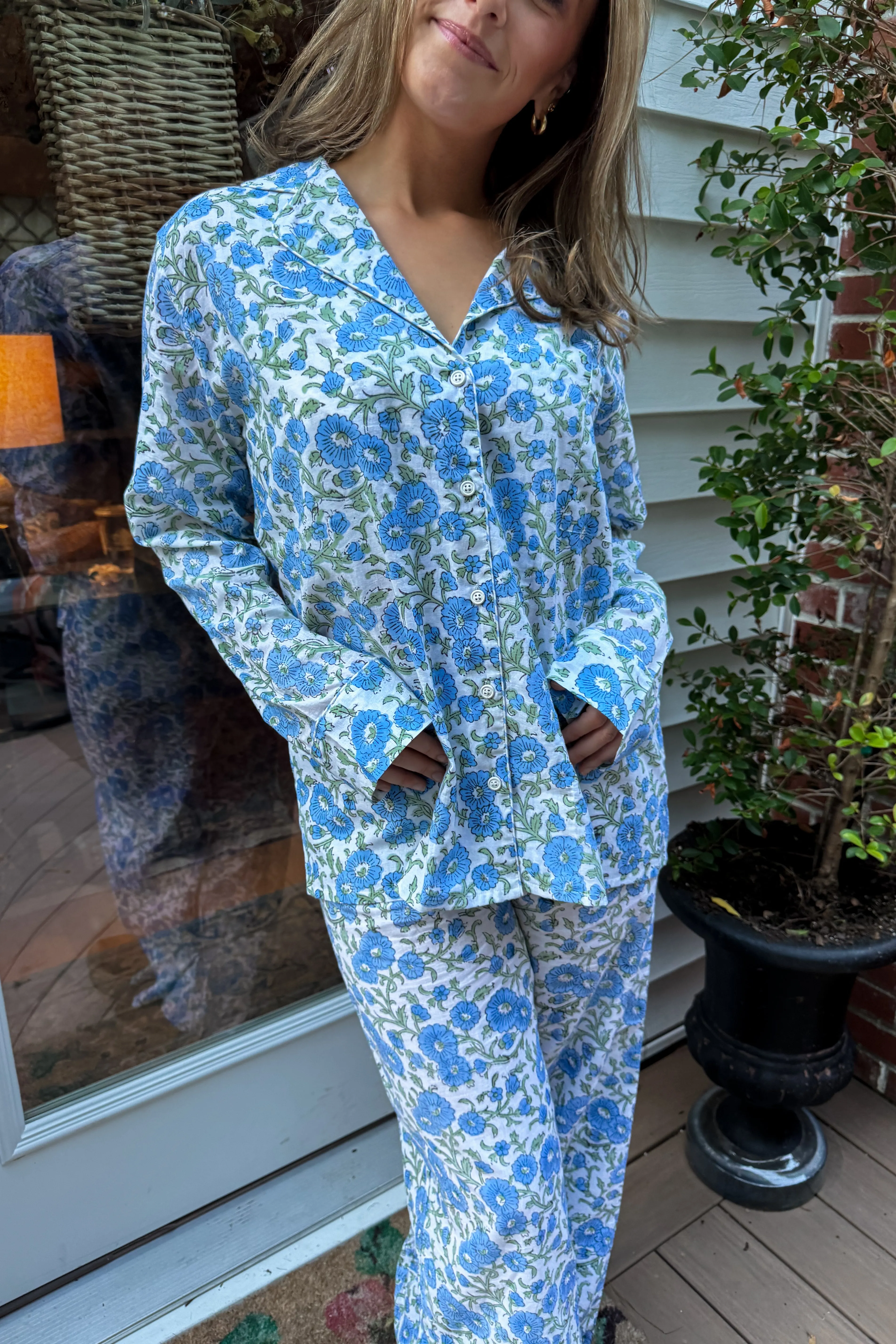 Luna Pajama Set in Blue