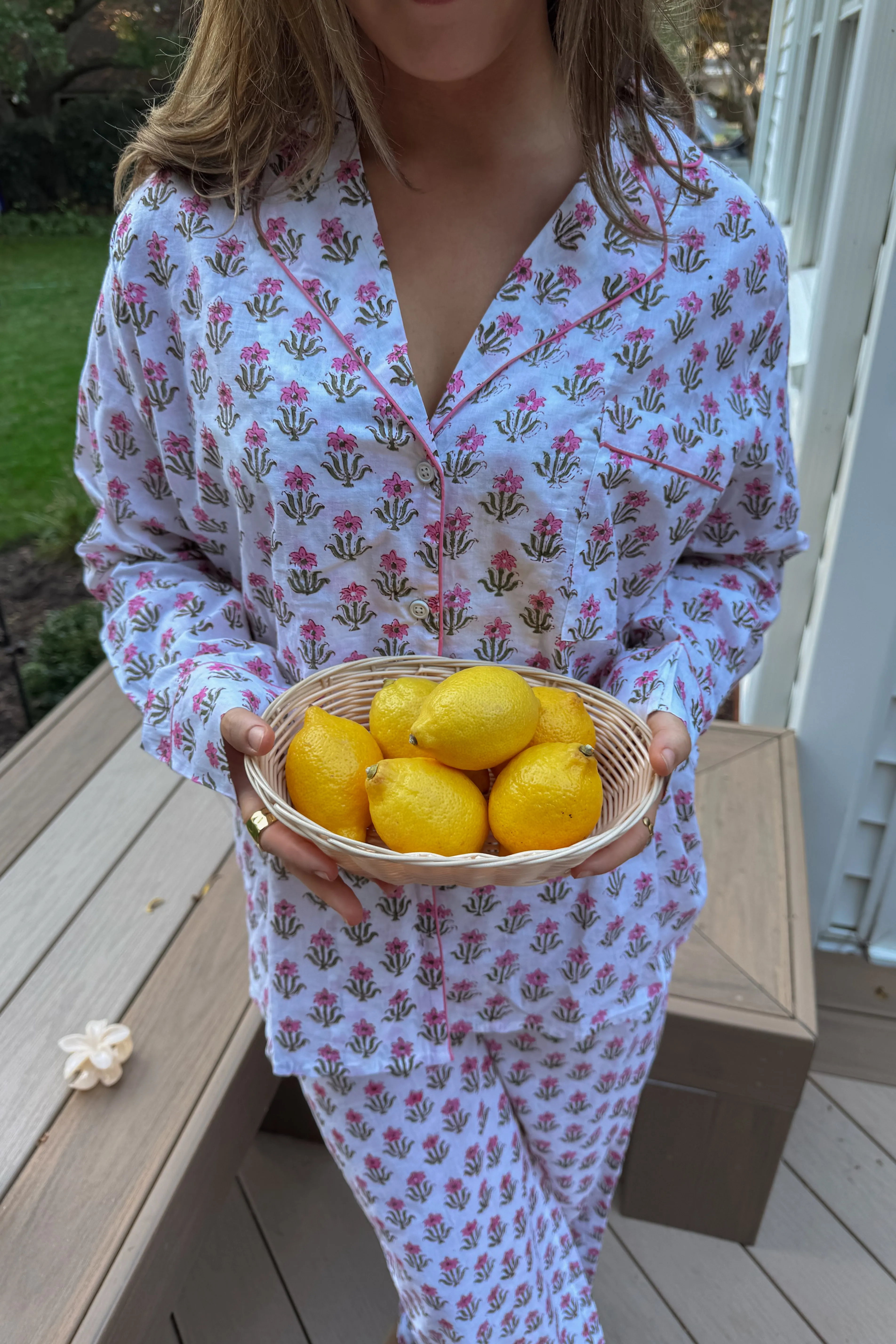 Luna Pajama Set in White