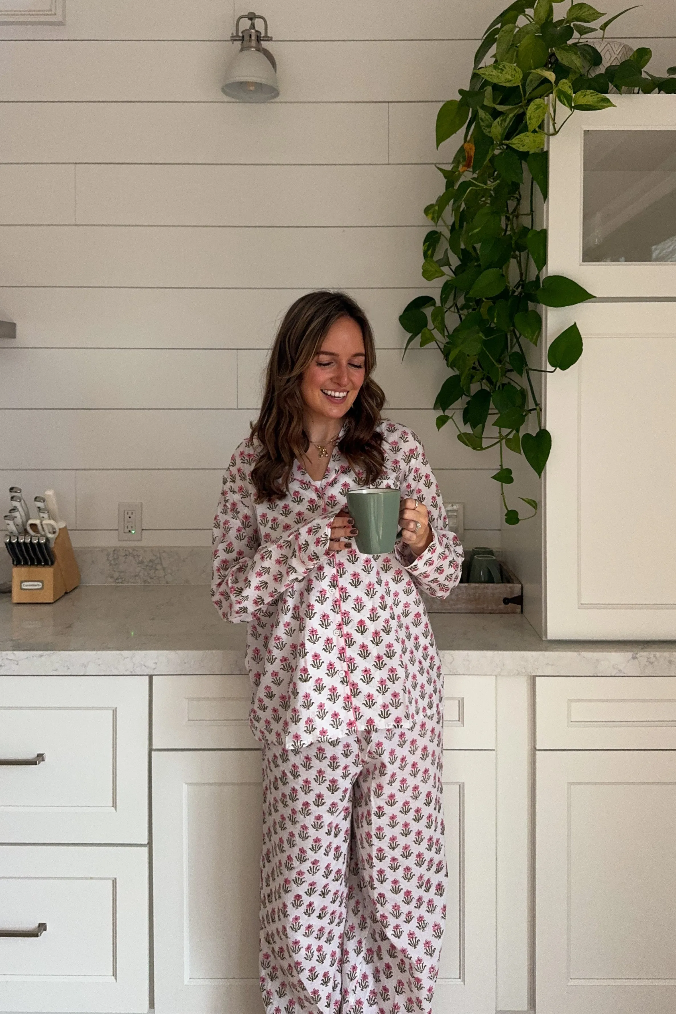 Luna Pajama Set in White