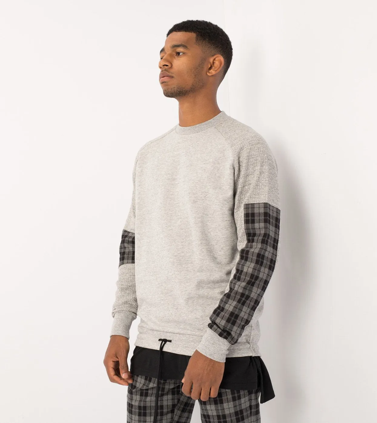 Media Rugger Crew Sweat Grey Marle