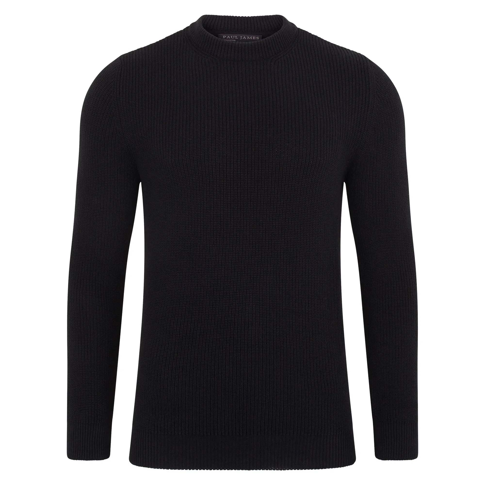 Mens Midweight Cotton Fisherman Rib Jumper