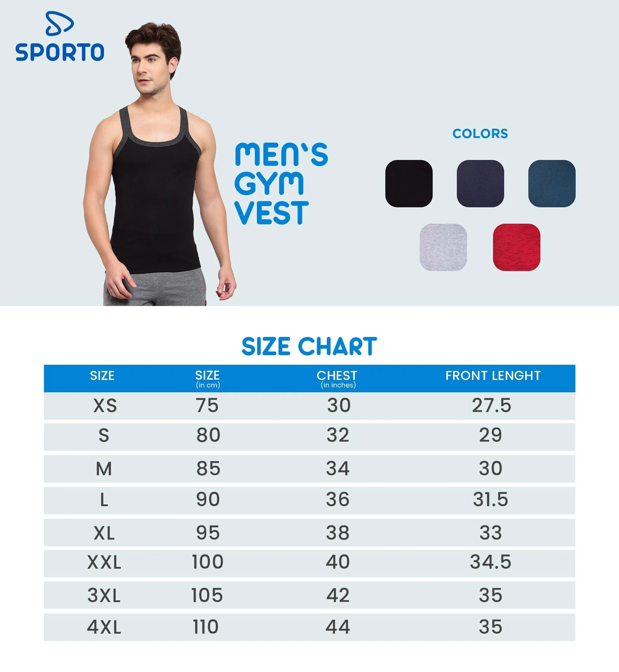 Men's Solid Gym Vest- Pack of 2 (Black & Grey)