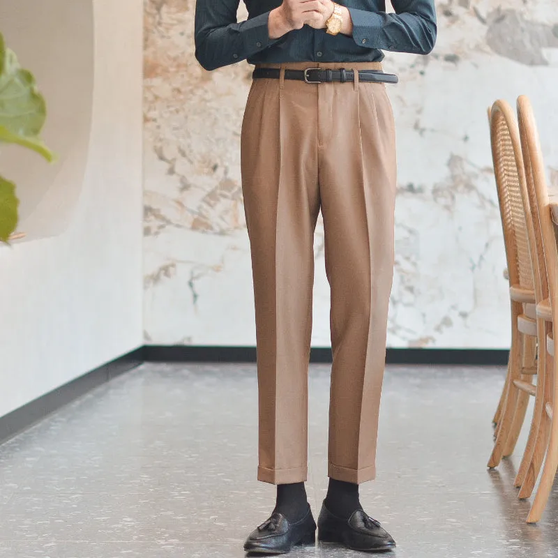 Men's Straight High Waist Non-iron Long Trousers