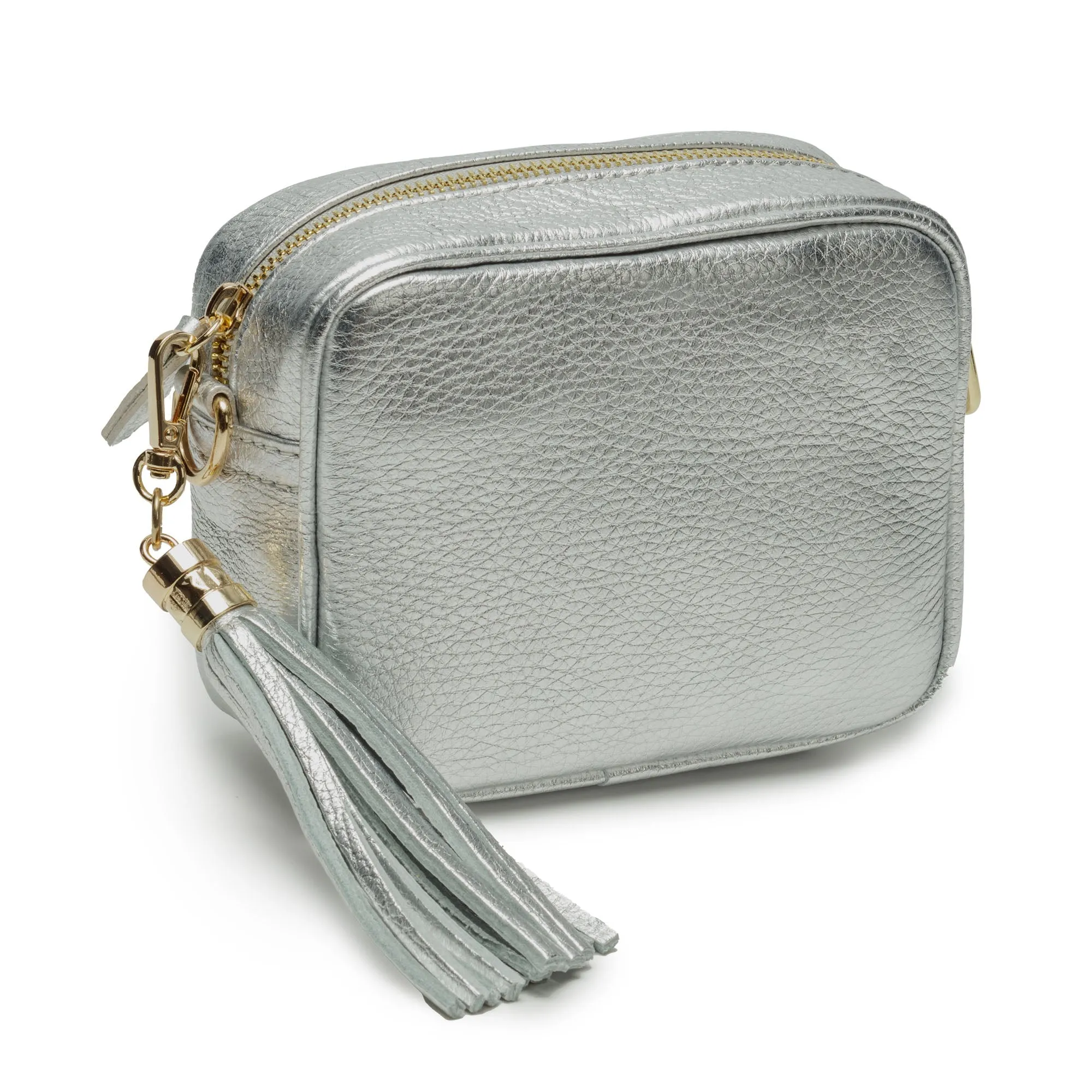 Mini Crossbody Silver (Metallic Black/Gold Strap)