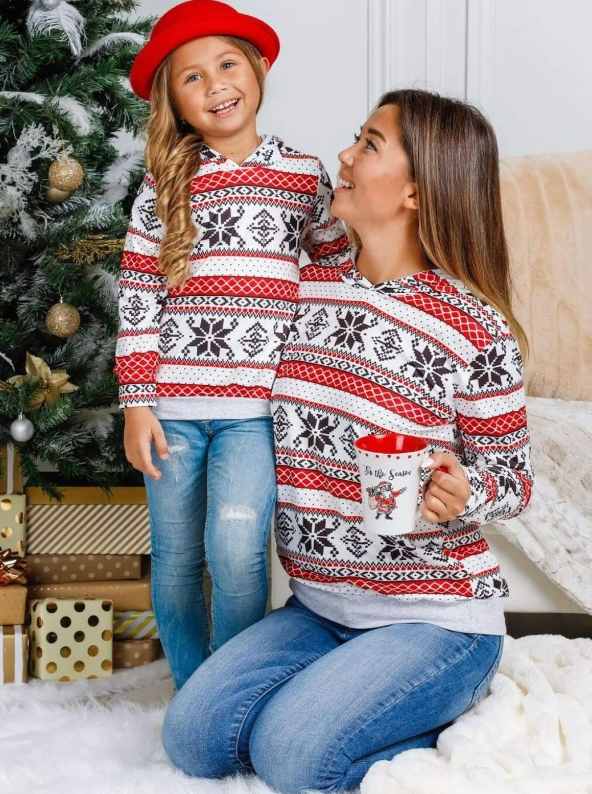 Mommy and Me Winter Snowflake Hoodie