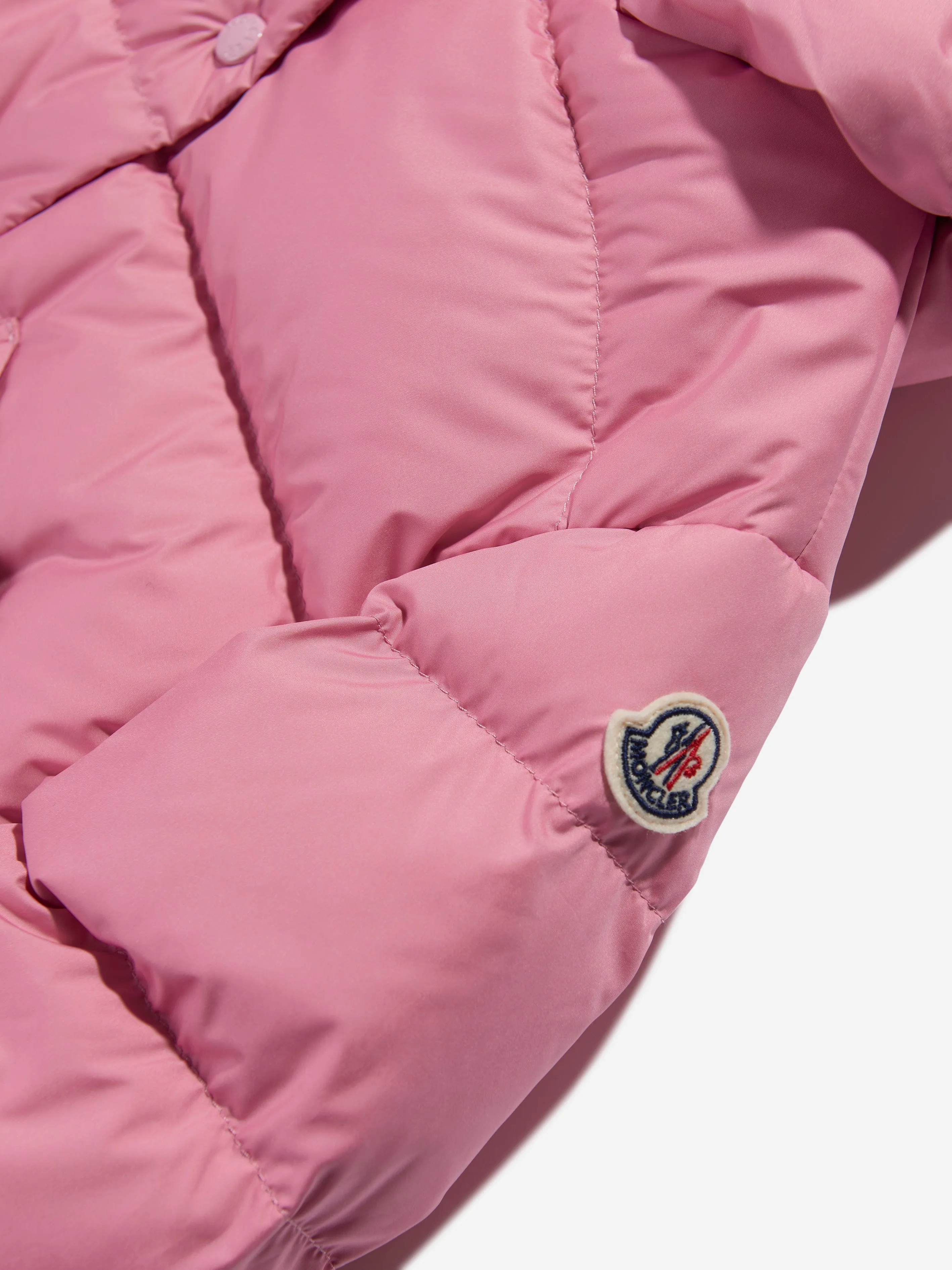 Moncler Enfant Girls Down Padded Ebre Jacket in Pink