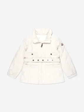 Moncler Enfant Girls Down Padded Philanta Jacket in White