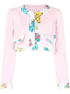 Moschino Pink Calico Animal Crepe Jacket