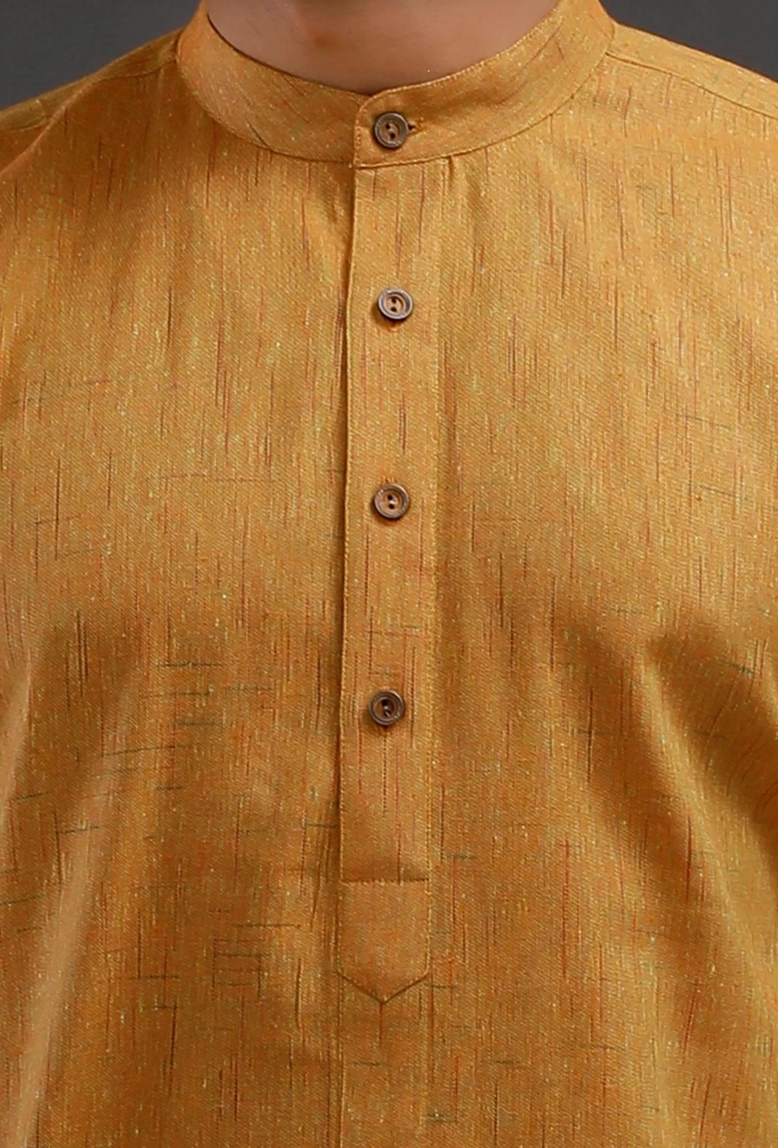 Mustard Cotton Slim Fit Shirt