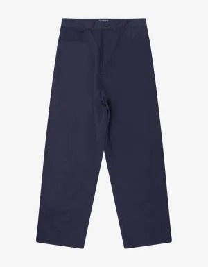 Navy Blue Baggy Chino Trousers