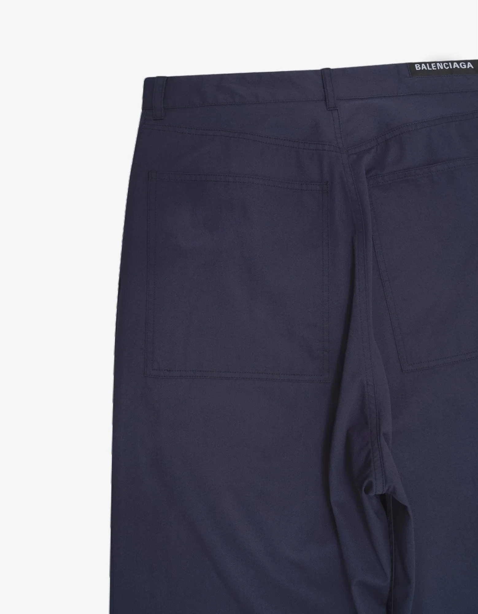 Navy Blue Baggy Chino Trousers