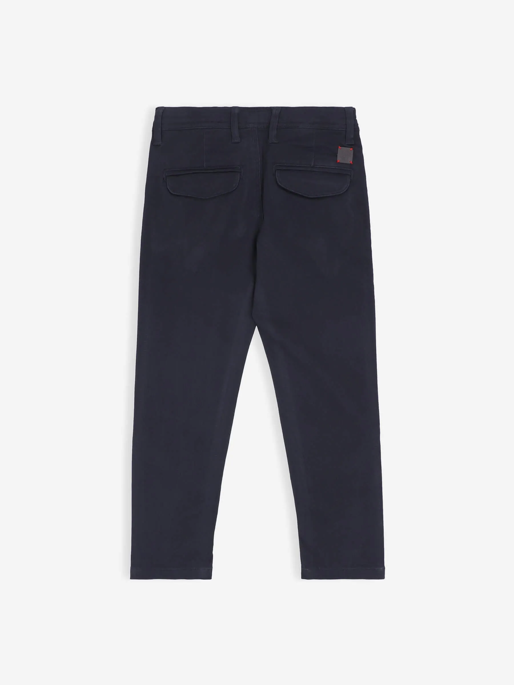 Navy Blue Casual Chino With Flap Pockets