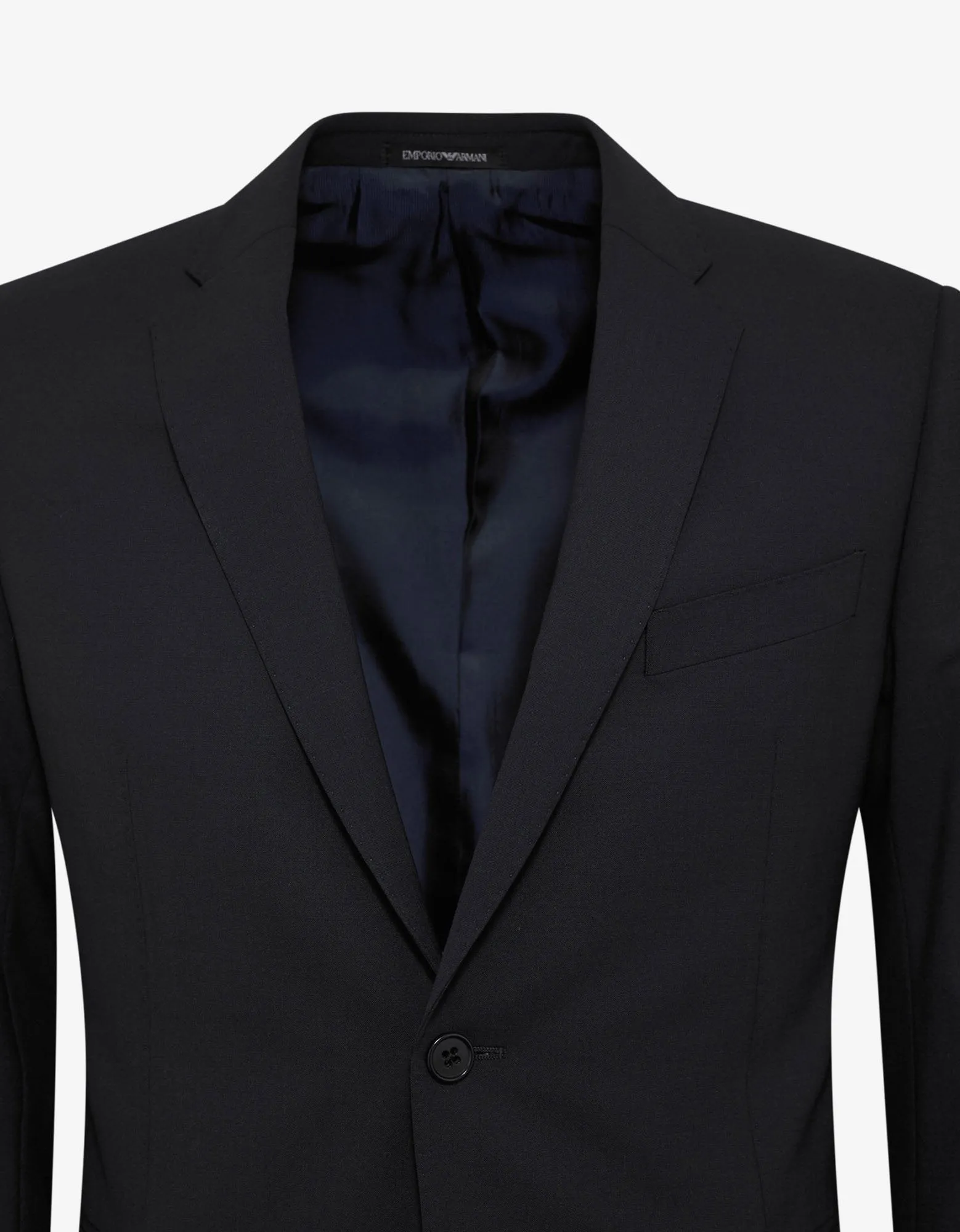 Navy Blue Wool-Blend Two-Button Suit -