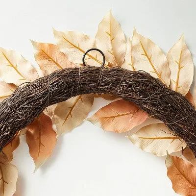 Neutral Leaf Wreath - Threshold designed with Studio McGee