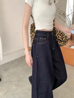 New Fashion Wide Leg Woman Oversized Denim Streetwear Full Length Jeans