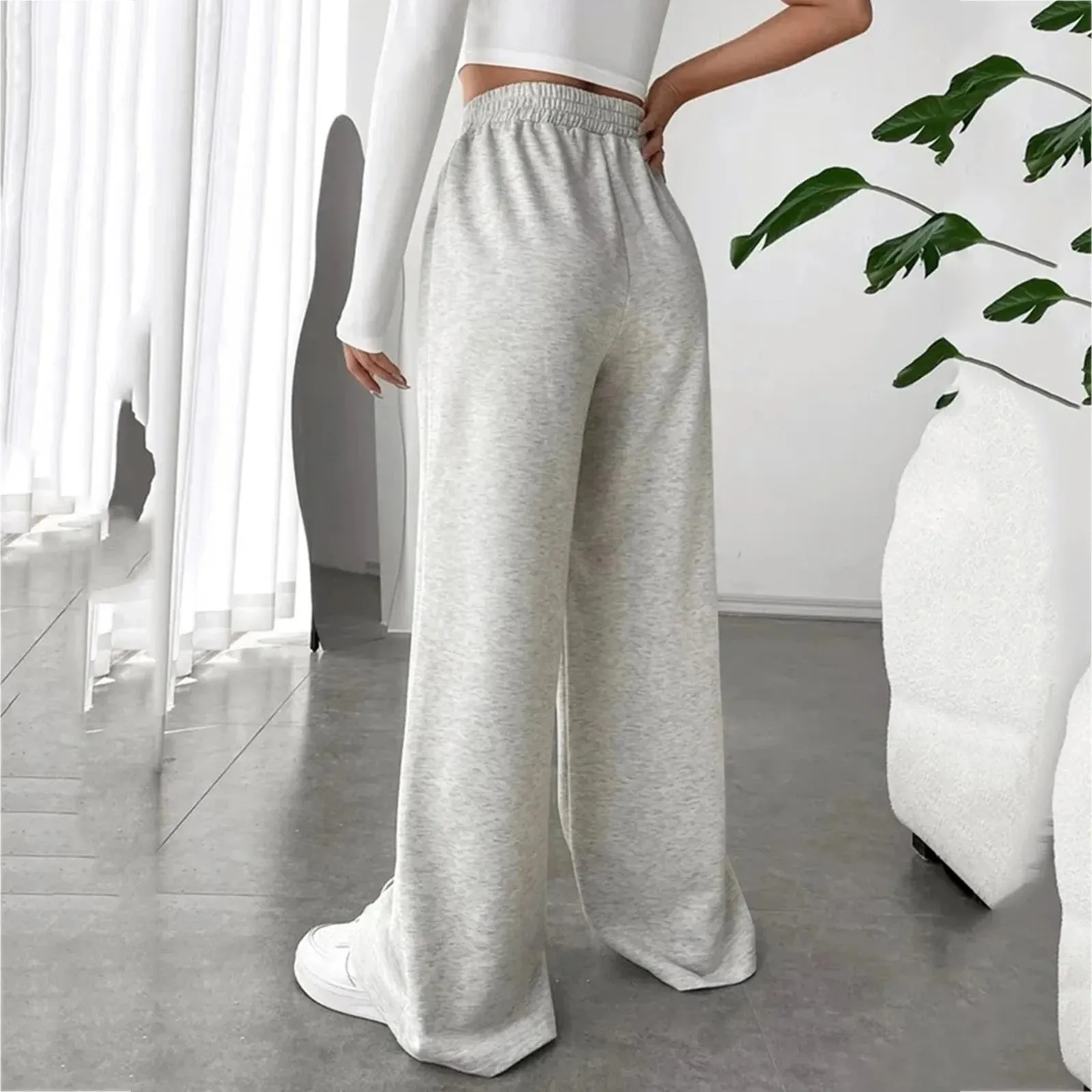 New Irregular High Wide Oversized Baggy Trousers Gray Pants