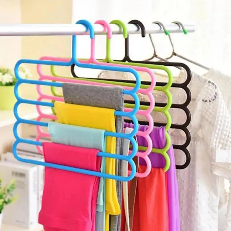 New Multi-purpose Trousers Hanger 5 Layers Pants Hanger