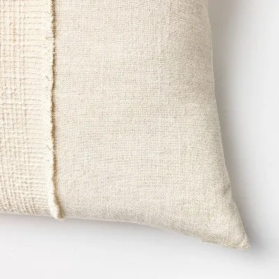 New - Oversized Pieced Square Throw Pillow Cream/Neutral - Threshold designed with Studio McGee